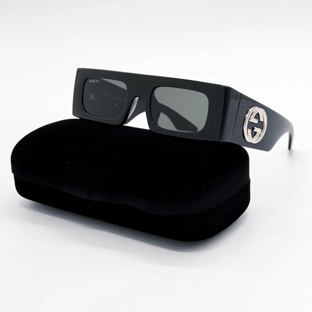 NEW GUCCI GG1646S 001 SQUARE BLACK GREY WOMEN SUNGLASSES GUCCI